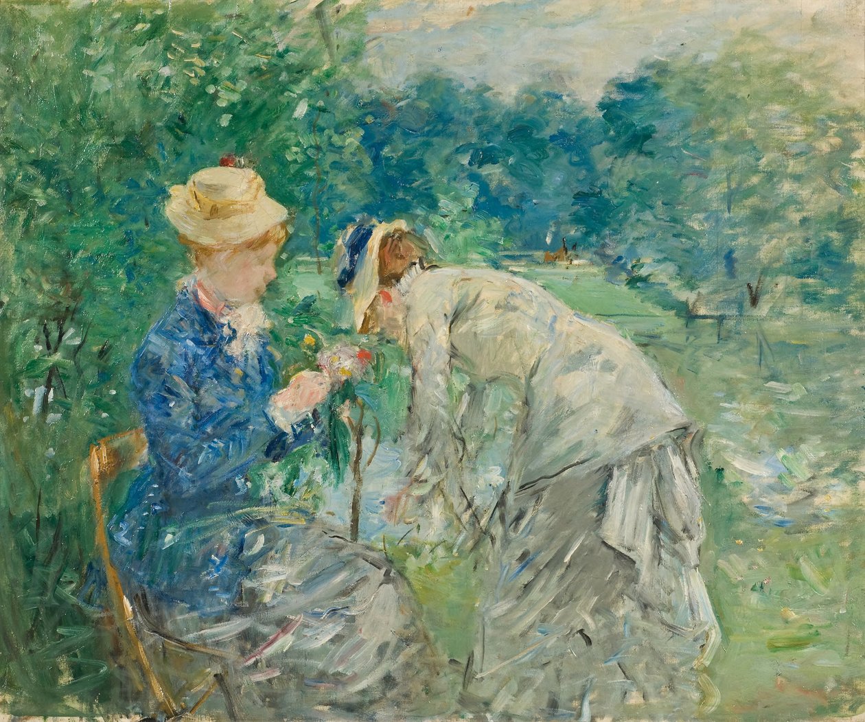 In het Bois de Boulogne door Berthe Morisot