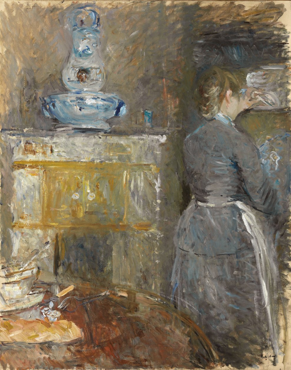In de eetkamer, 1880 door Berthe Morisot
