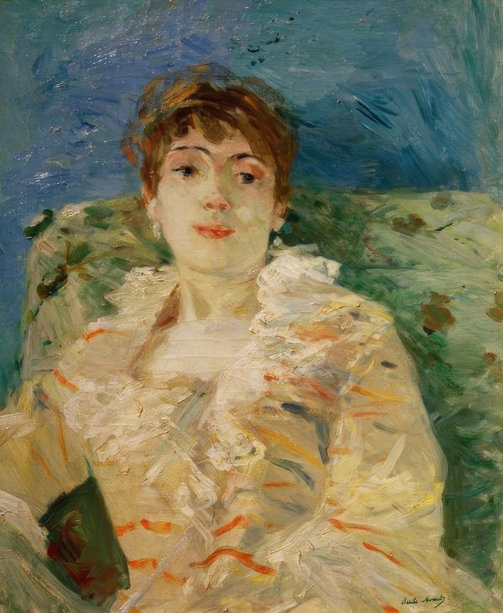 Jonge vrouw op de divan door Berthe Morisot