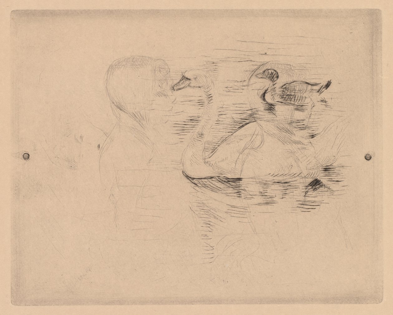 Zwaan en eend, met portretten van Julie door Berthe Morisot