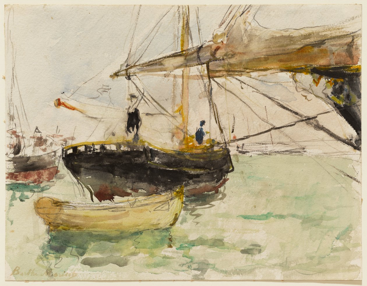 De boeg van een jacht door Berthe Morisot