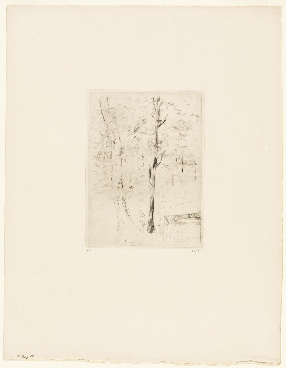 Het meer in het Bois de Boulogne door Berthe Morisot