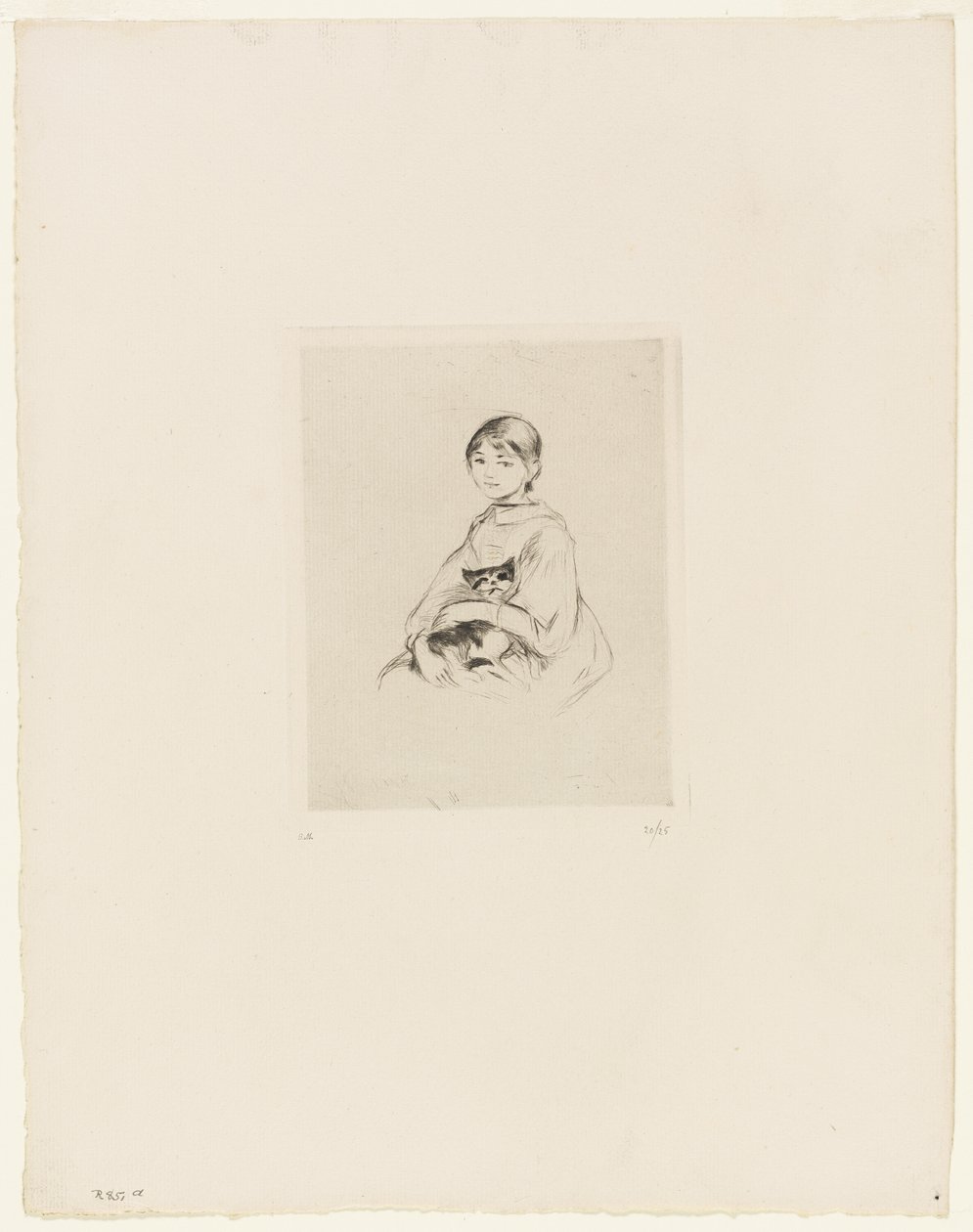 Jong meisje met kat door Berthe Morisot