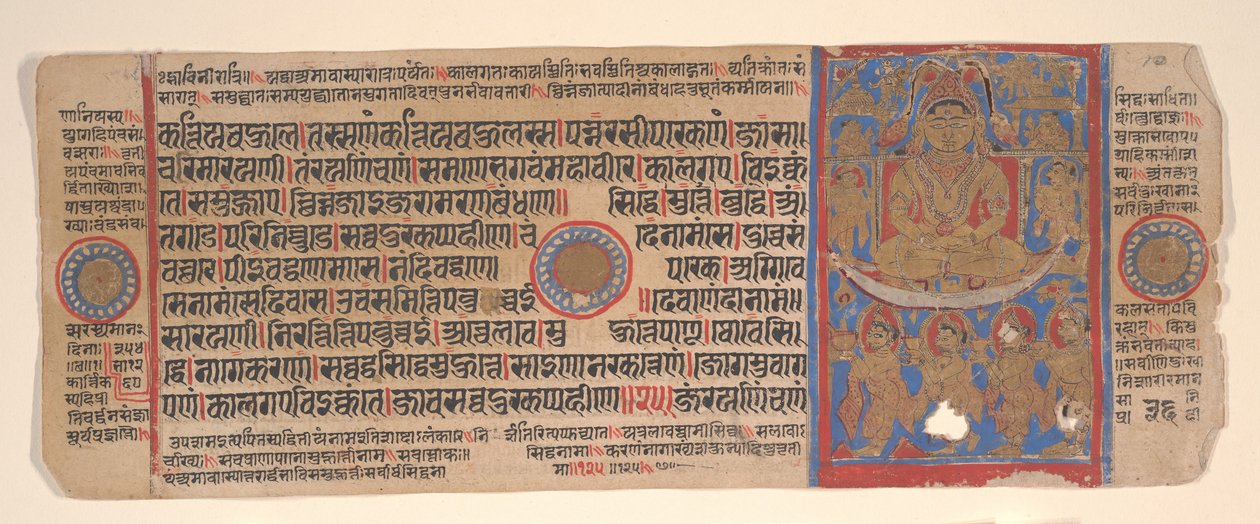 Blad uit een Kalpa Sutra Jain Boek van Rituelen, 15e eeuw door Bhadrabahu