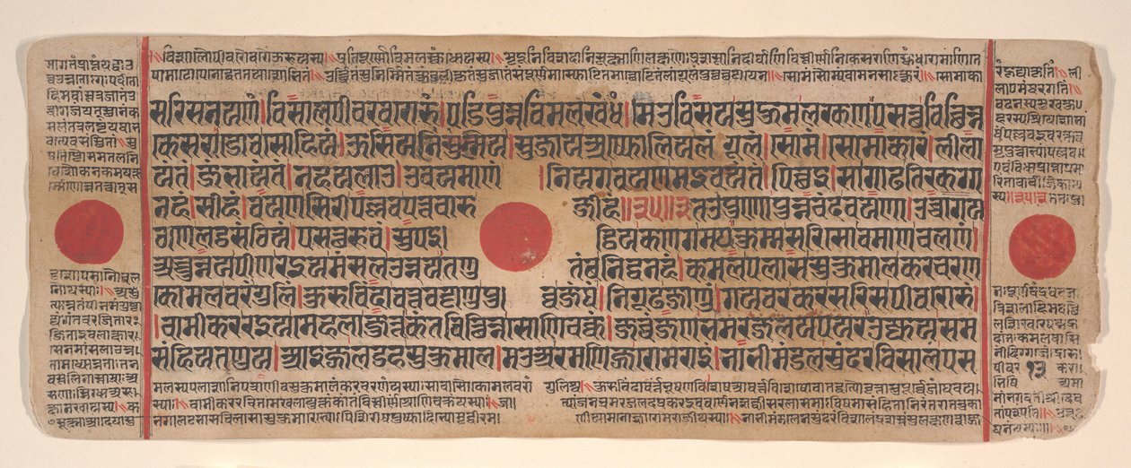Blad uit een Kalpa Sutra Jain Boek van Rituelen, 15e eeuw door Bhadrabahu