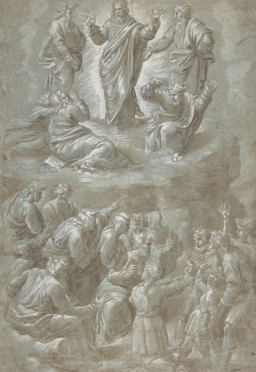 De Transfiguratie, naar Raphael, 1511-51 door Biagio Pupini