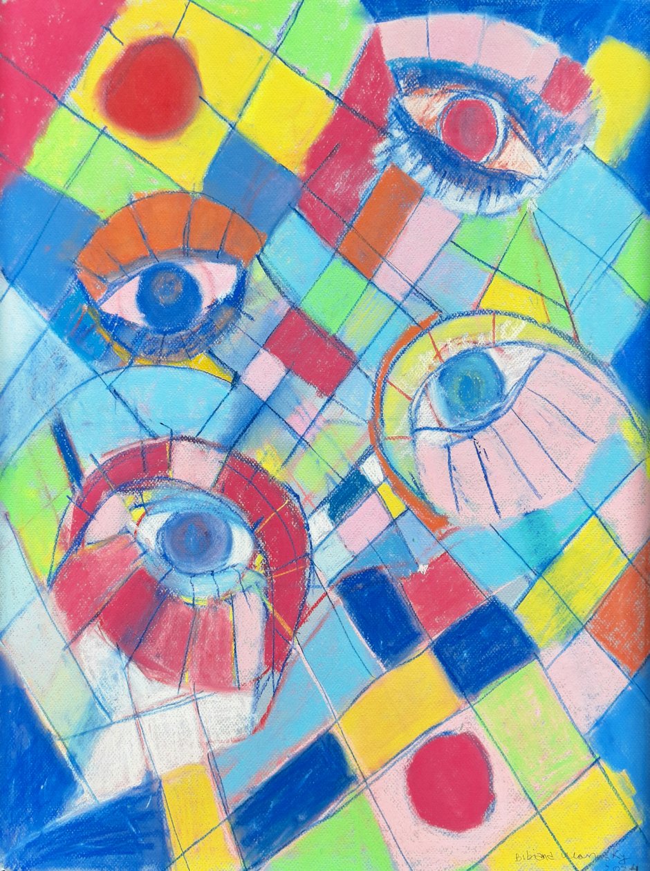 Gazes 1, 2024 (pastel op kaart) door Bibiana Ulanosky