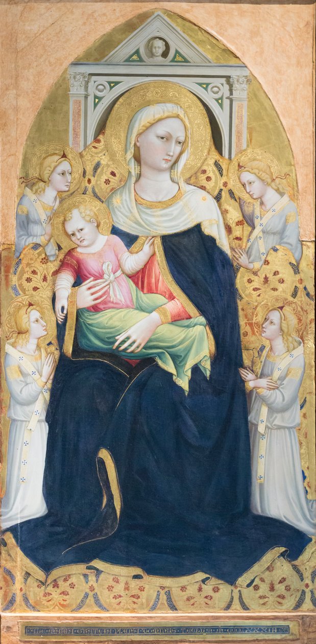 Madonna met Kind en vier engelen op de troon, ca. 1433 door Bicci di Lorenzo