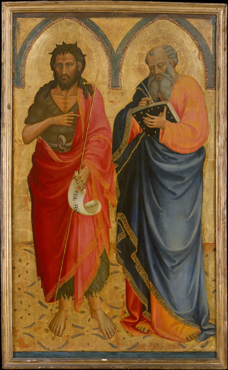 Heilige Johannes der Täufer und Matthäus door Bicci di Lorenzo