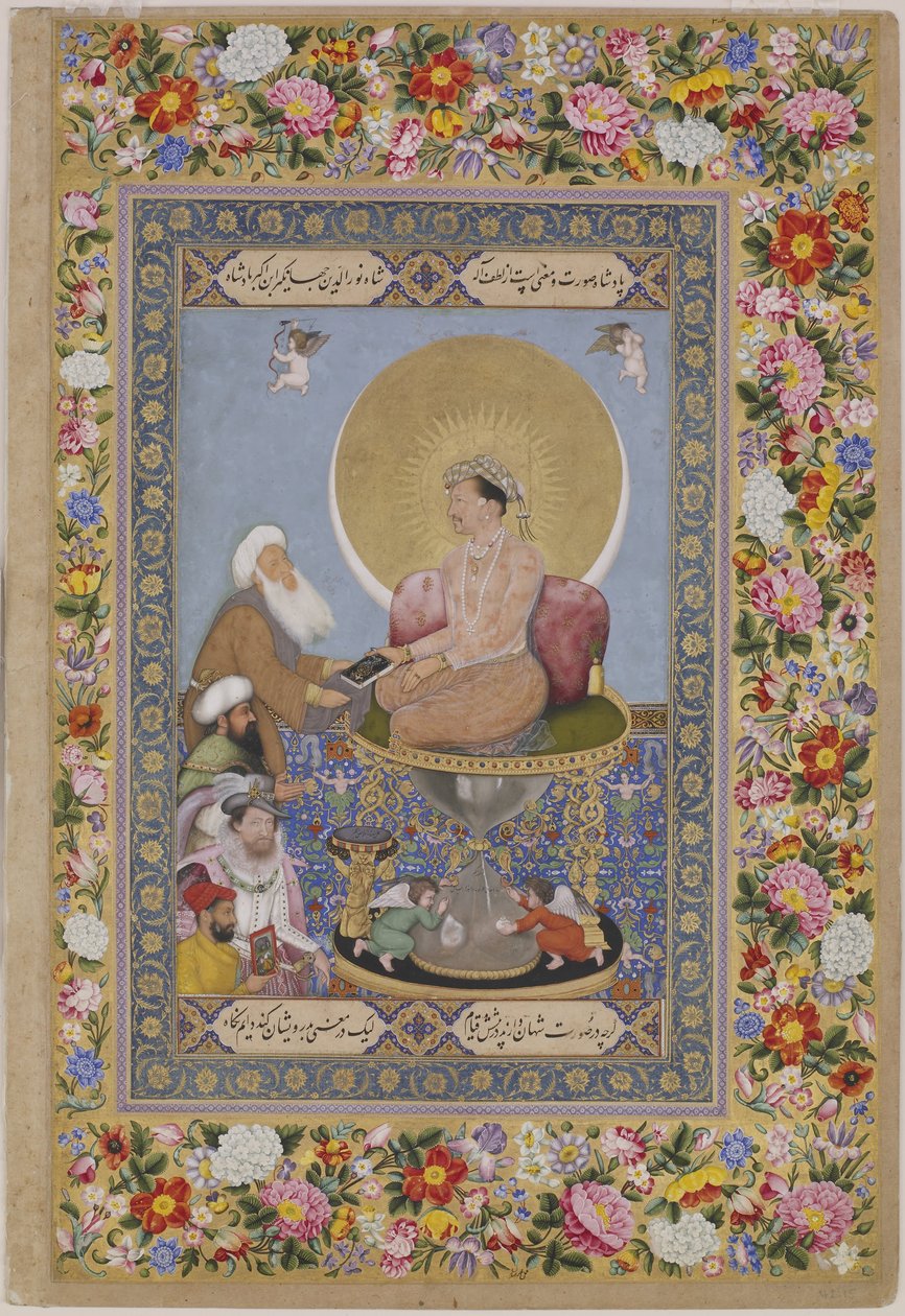 Jahangir Verkiest een Soefi-sjeik boven Koningen, ca. 1618 door Bichitr