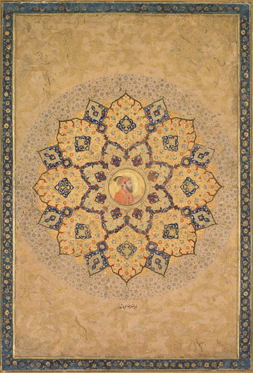 Shamsa zonnestraal met portret van Aurangzeb 1618-1707, uit het Keizersalbum door Bichitr