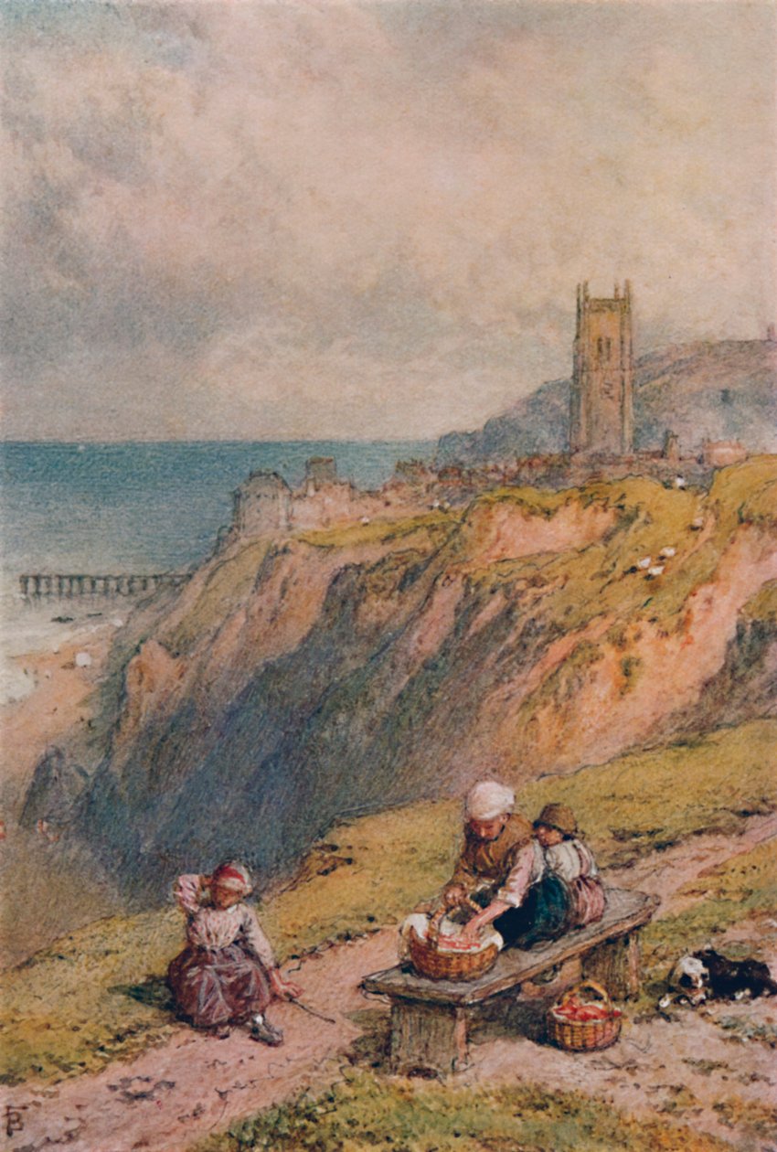 Uitzicht op Cromer, 19e eeuw, 1935 door Birket Foster