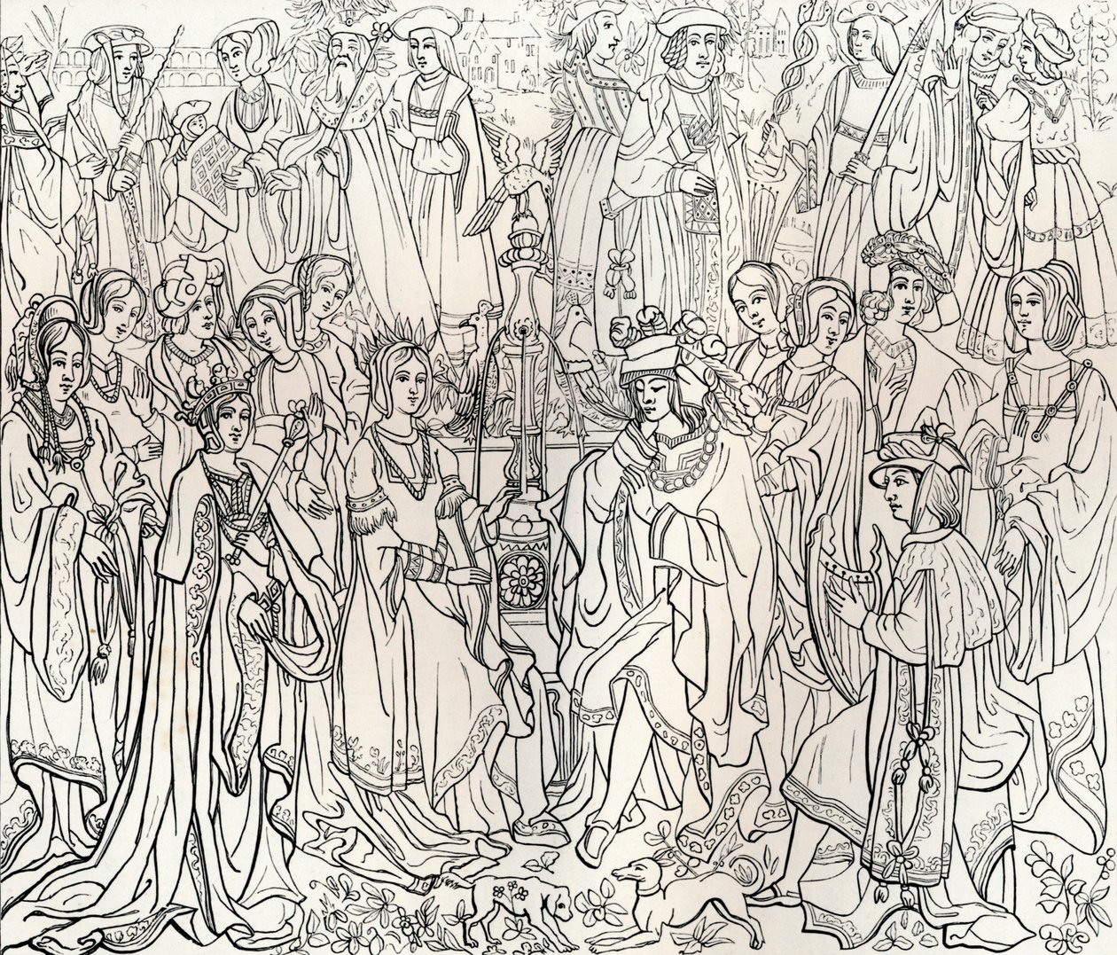 Huwelijk van koning Lodewijk XII van Frankrijk en Mary Tudor, 16e eeuw, 1849 door Bisson and Cottard