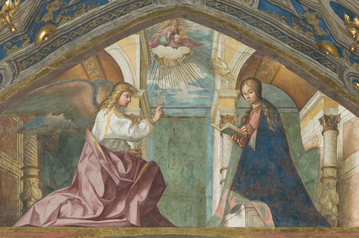 Soprano, Annunciatie 1506-07 door Boccaccio Boccaccino