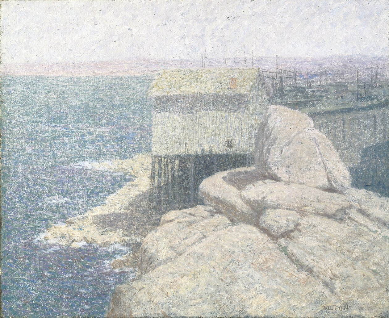 Chinees Vissersdorp, Monterey Bay, Californië door Bolton Coit Brown