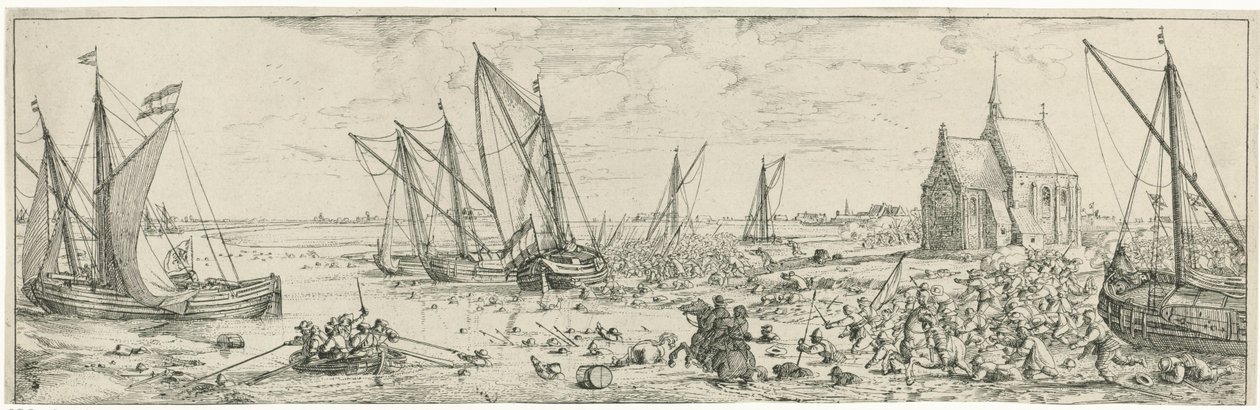 Mislukte aanval op fort Kallo, 1638 door Bonaventura Peeters (I)