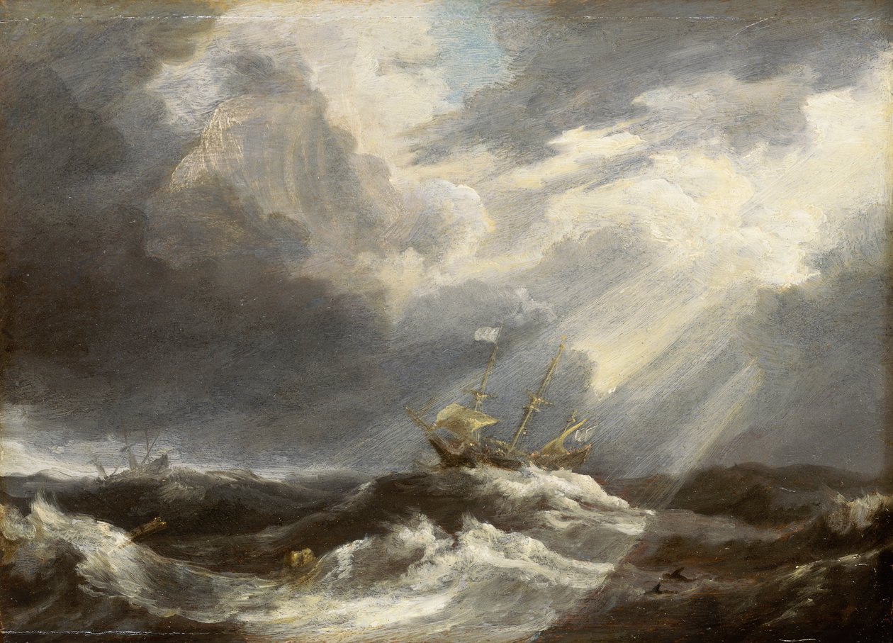 Zonlicht op een Stormachtige Zee, ca. 1640s door Bonaventura Peeters