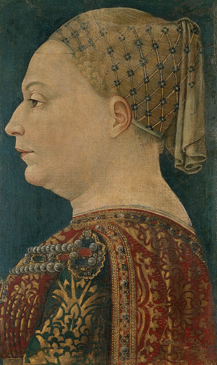 Portret van Bianca Maria Visconti door Bonifacio (attr.) Bembo