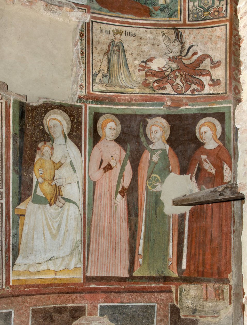 Noord Transept, Altaar van St. Michaël de Aartsengel, Achter het Altaarstuk de Fresco