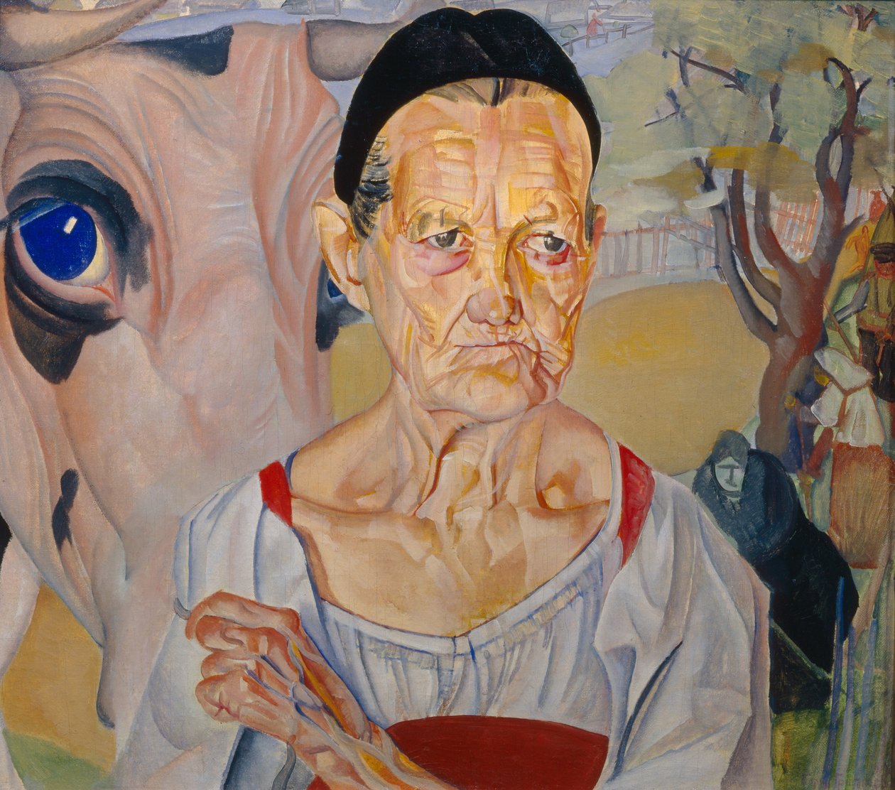 Melkmeisje Uit de cyclus Les visages de Russie, 1917 door Boris Dmitrievich Grigoriev