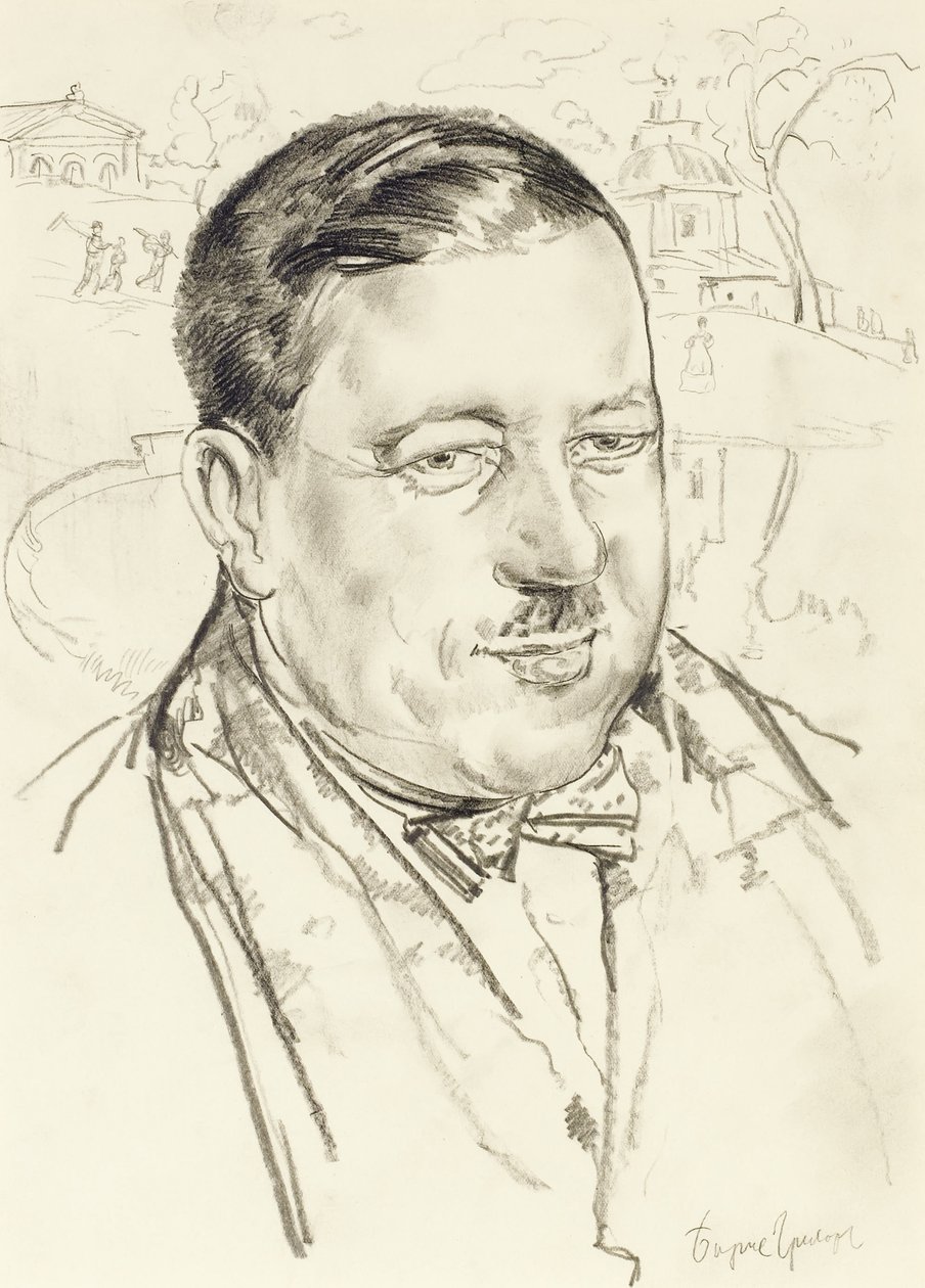 Portret van de kunstenaar Ilya Mashkov door Boris Dmitrievich Grigoriev
