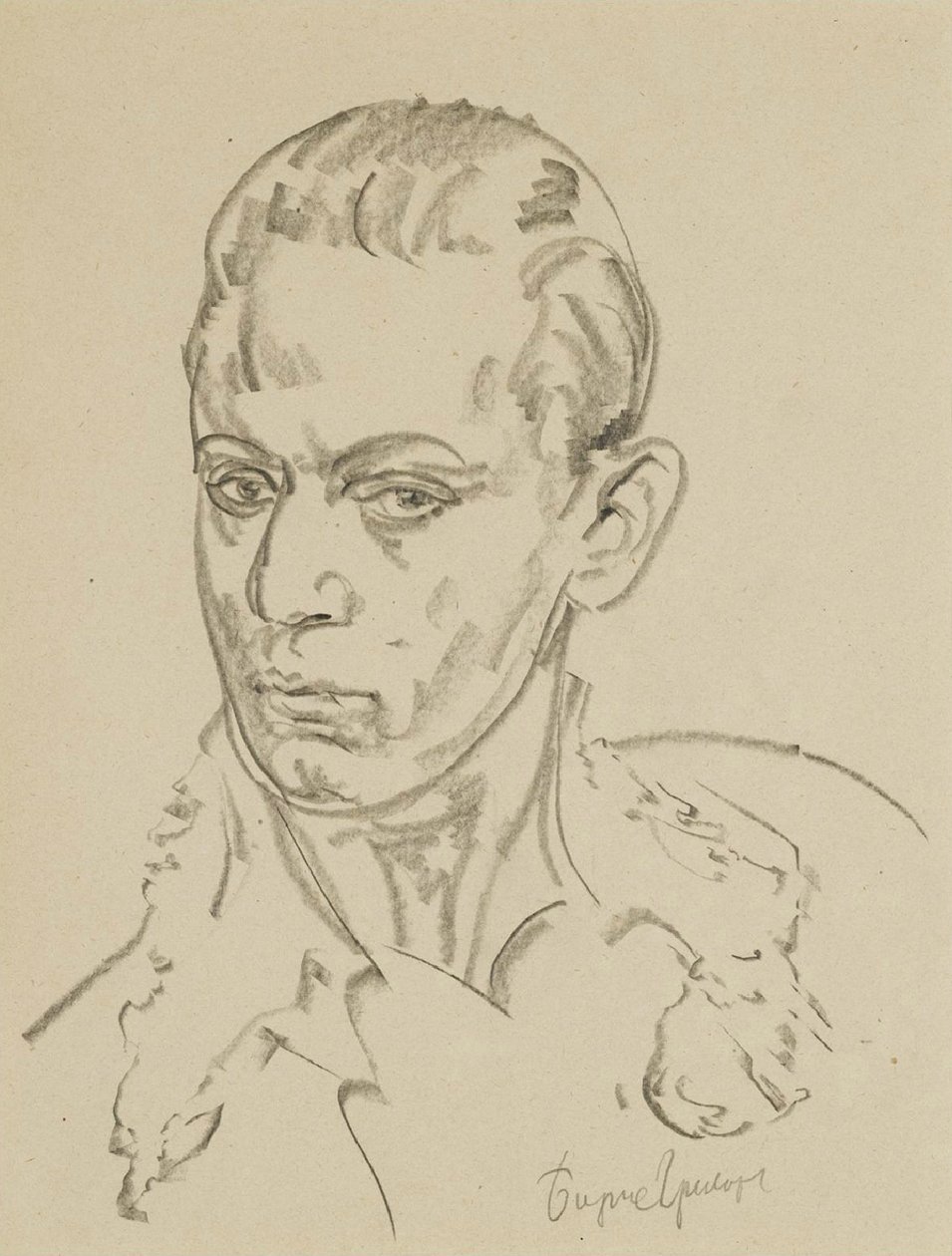 Portret van de balletdanser en choreograaf Sergey Lifar 1905-1986 door Boris Dmitrievich Grigoriev