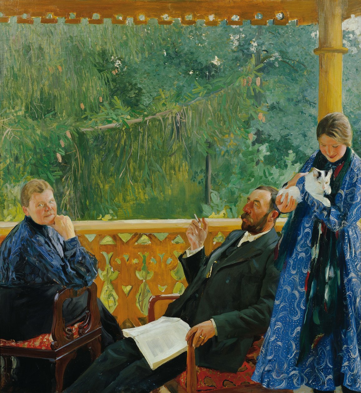 Familieportret van de familie Polenow, 1904-1905 door Boris Mikhailovich Kustodiev
