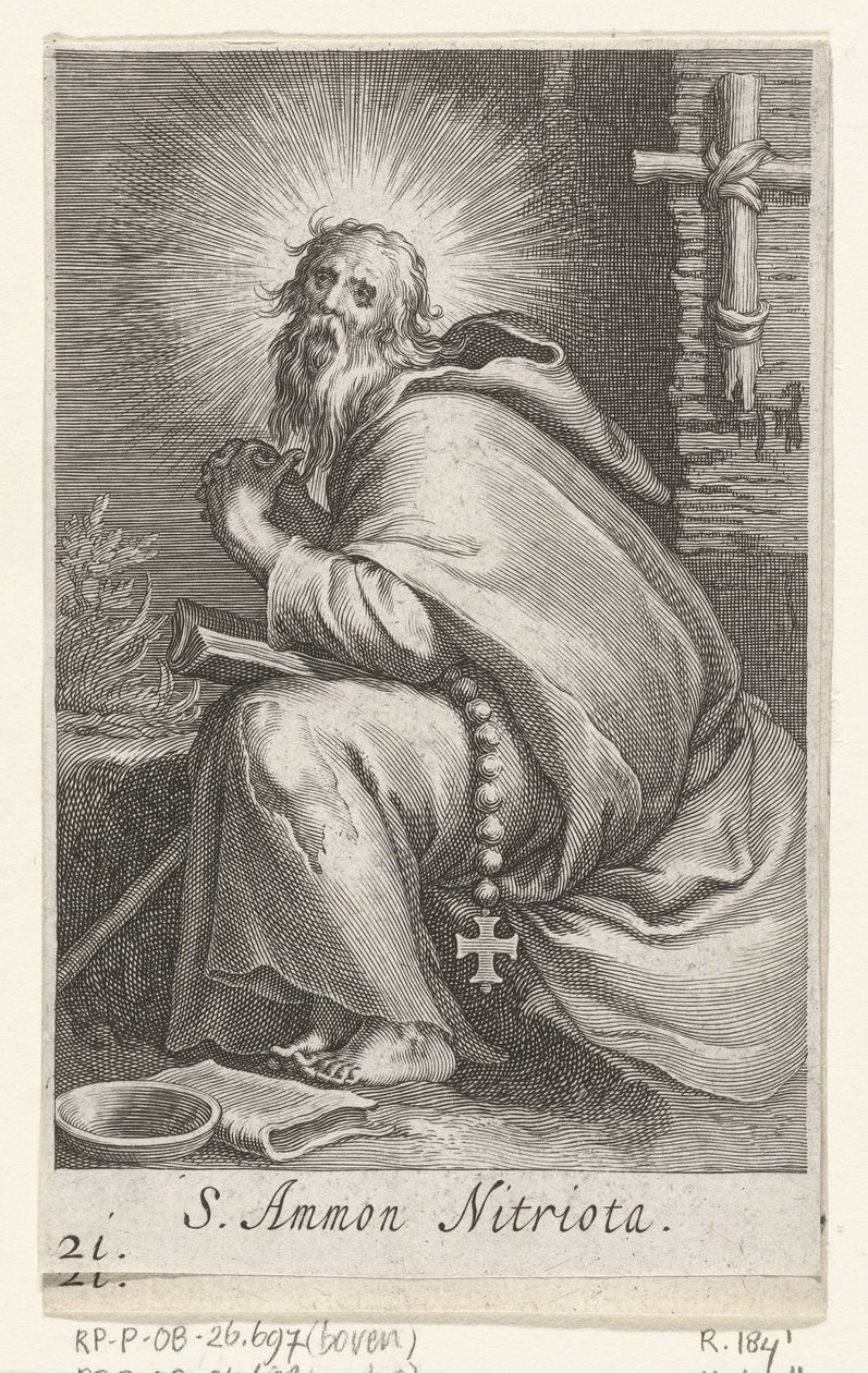 Heilige Ammonius de Grote als kluizenaar door Boëtius Adamsz. Bolswert