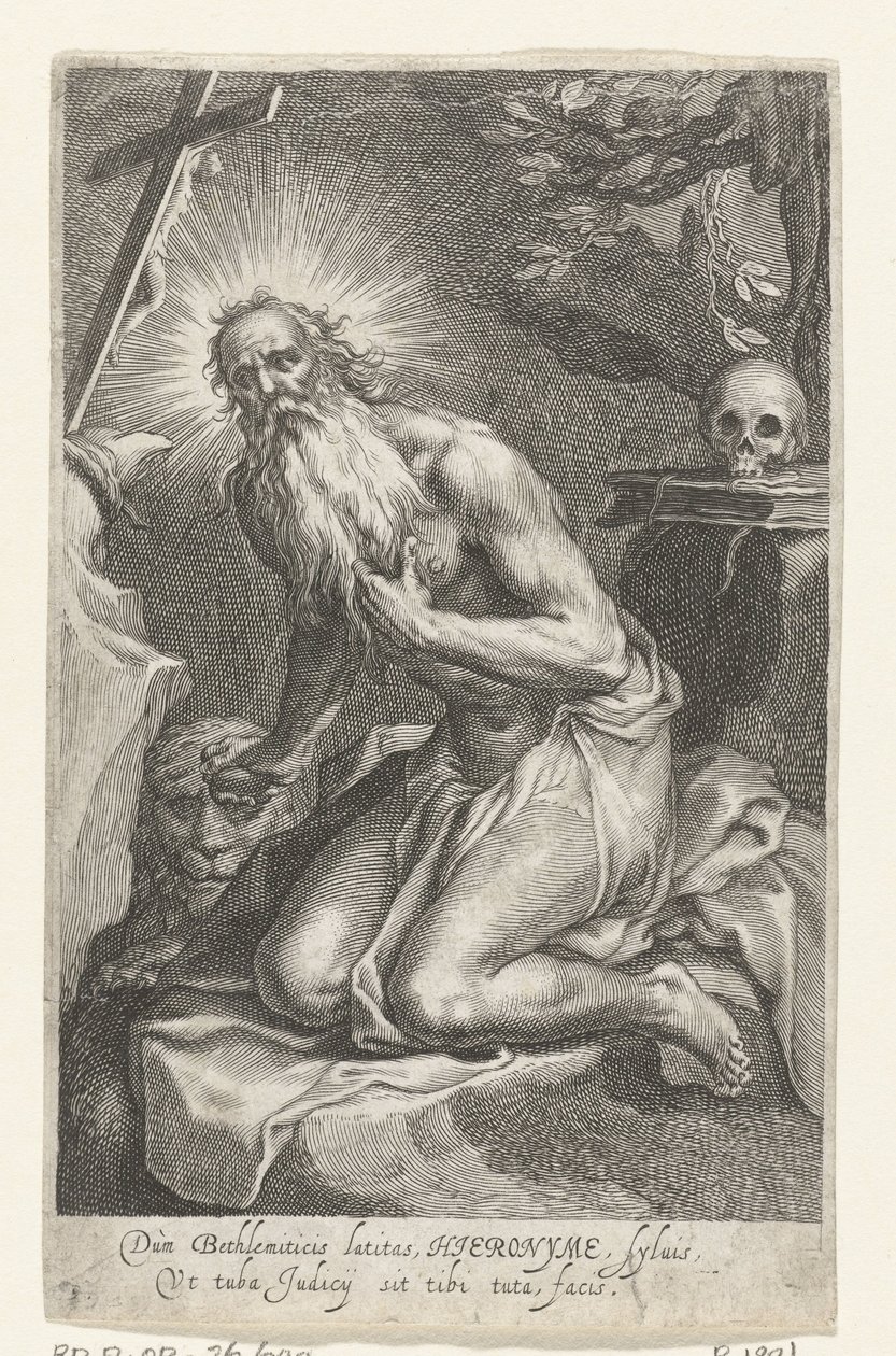 Heilige Hiëronymus van Betlehem als kluizenaar door Boëtius Adamsz. Bolswert