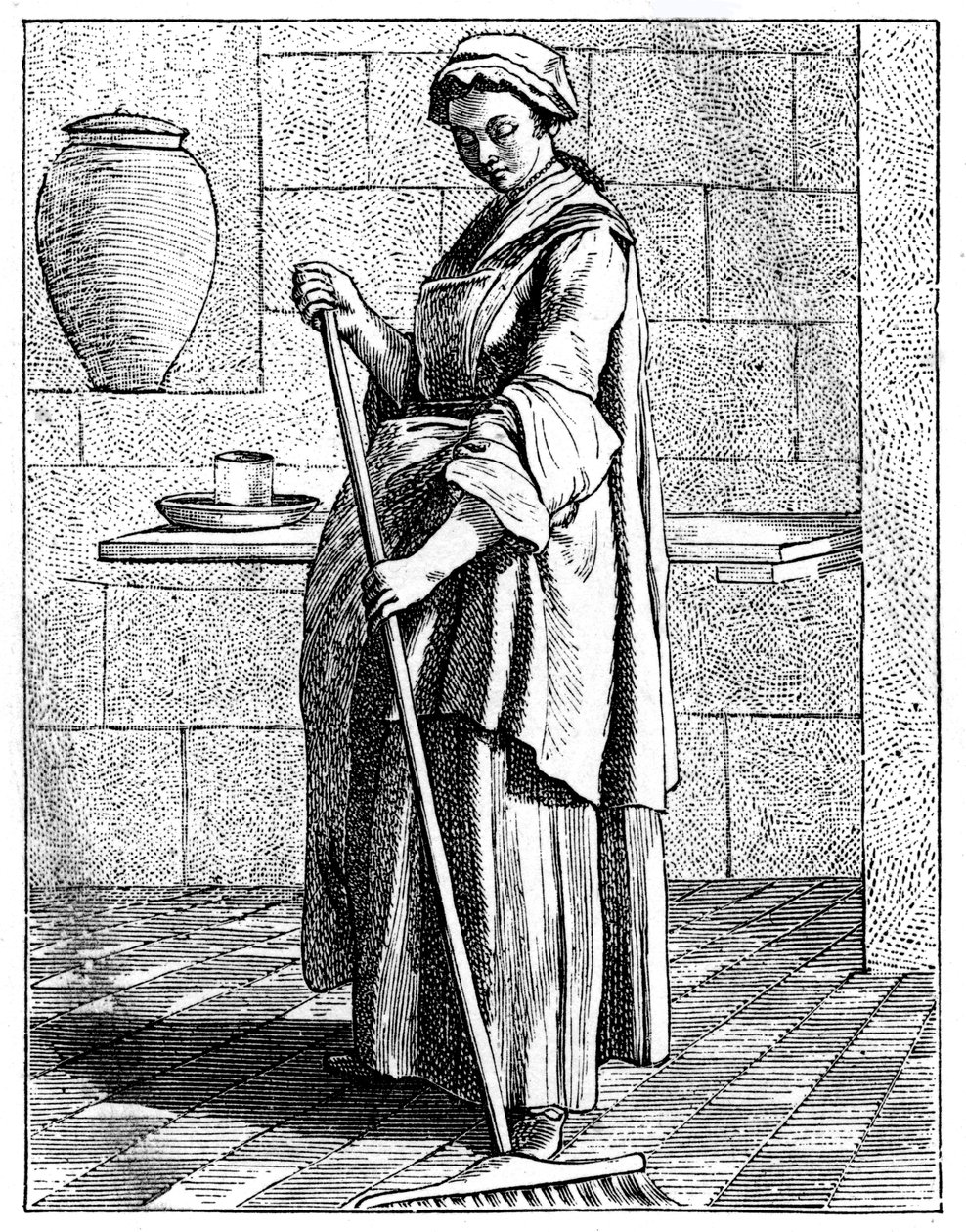 Een veegster, 1737-1742 door Bouchardon