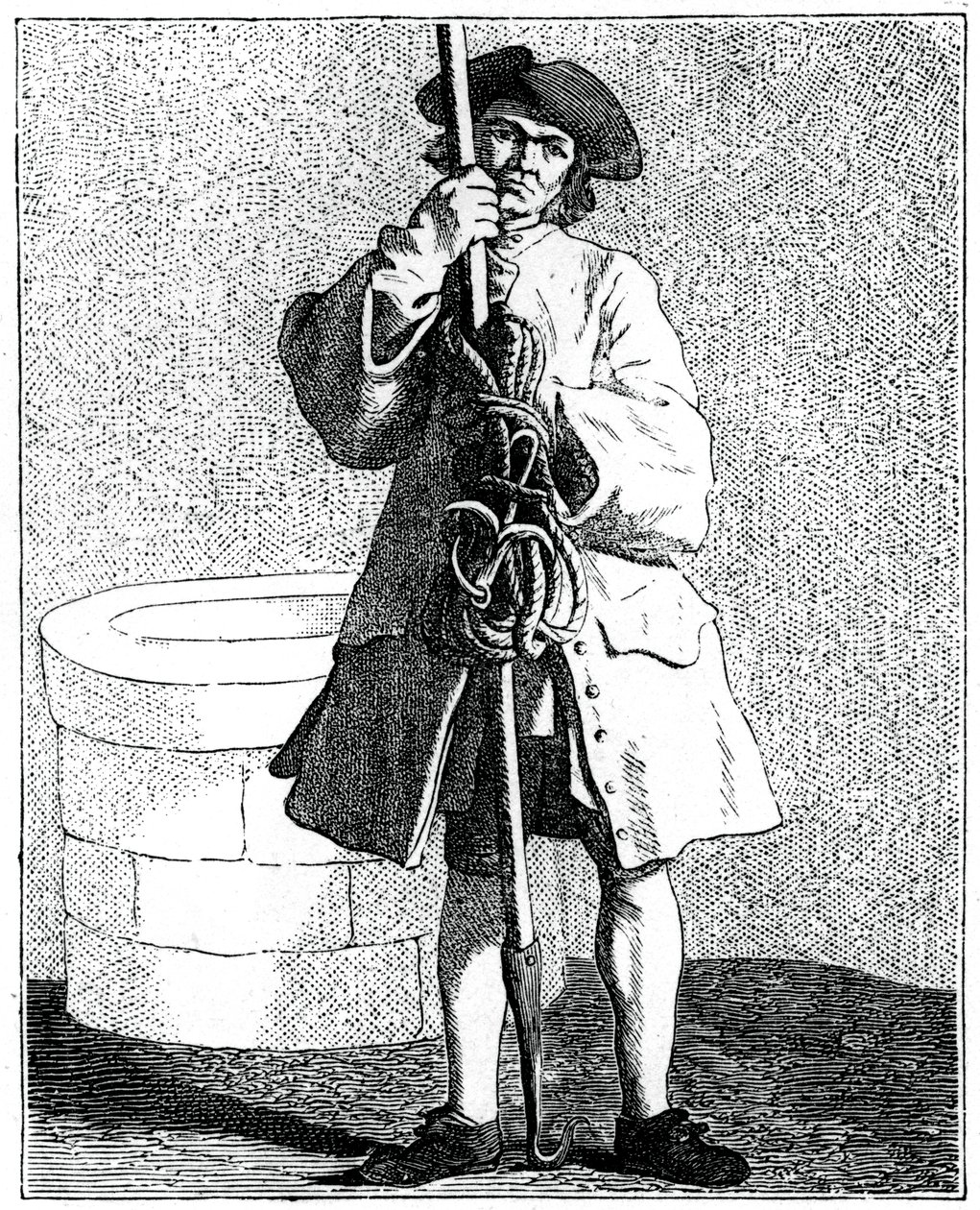 Een puttenreiniger, 1737-1742 door Bouchardon