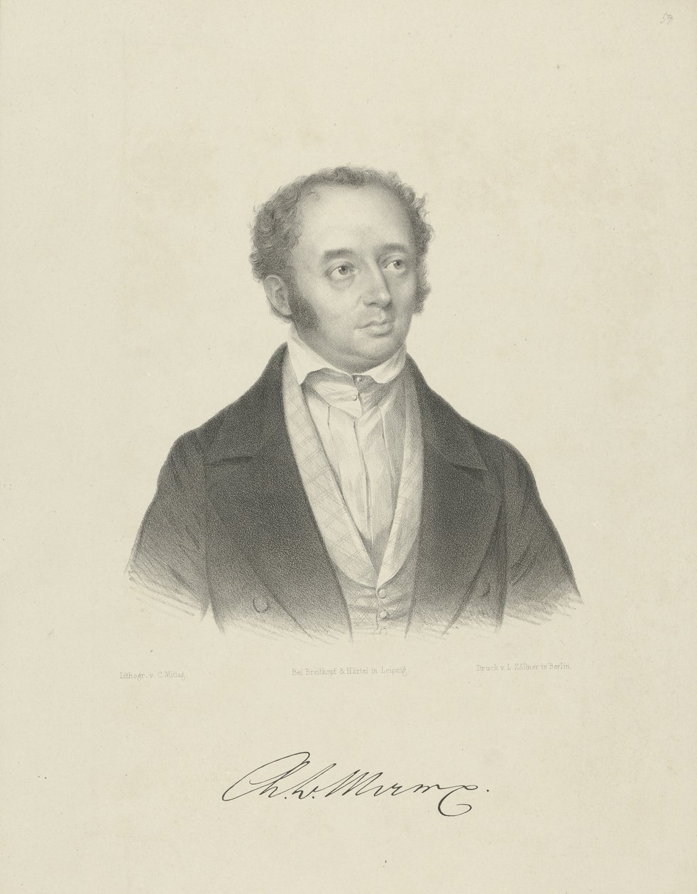Portret van Adolph Bernhard Marx 1795-1866, ca. 1830-1840 door Breitkopf and Härtel