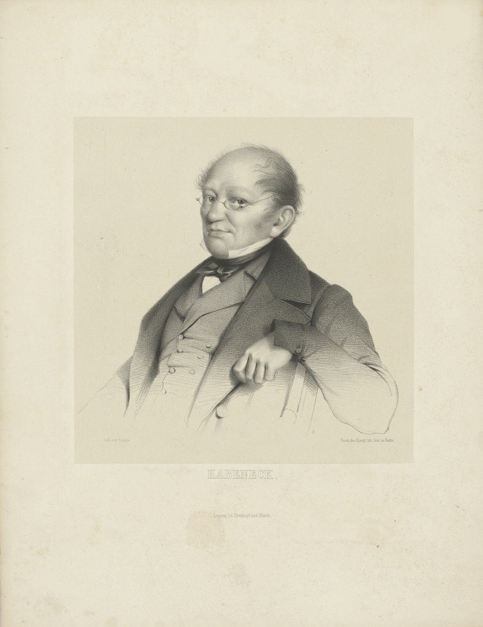 Portret van de componist François Antoine Habeneck 1781-1849, ca. 1840 door Breitkopf and Härtel
