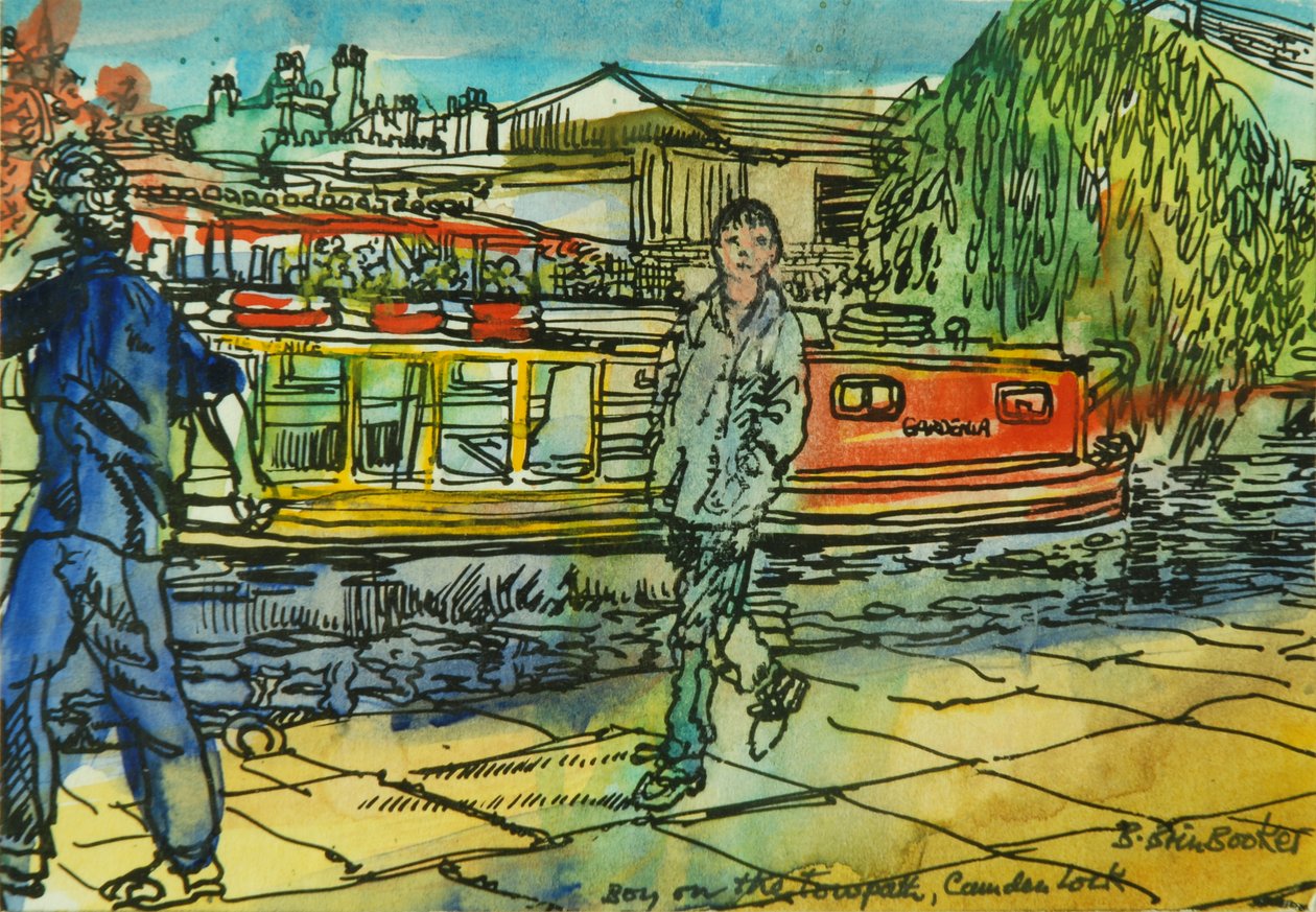 Jongens op het jaagpad, Camden Lock door Brenda Brin Booker
