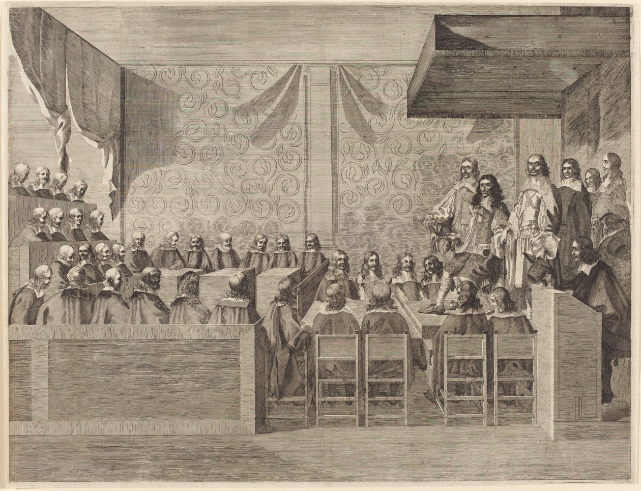 Karel II met Zijn Raad door British 17th Century