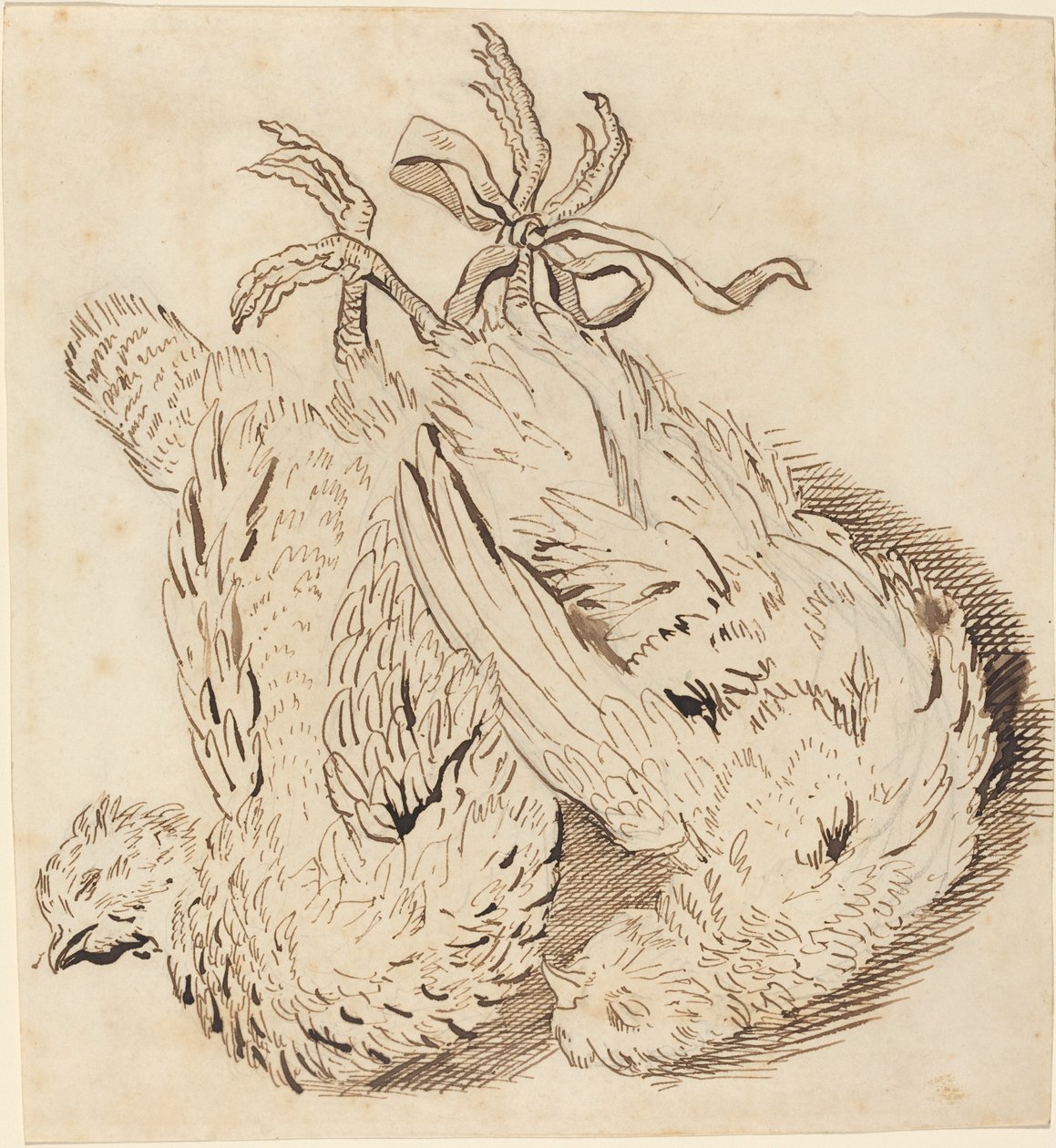 Twee Dode Kippen door British 18th Century
