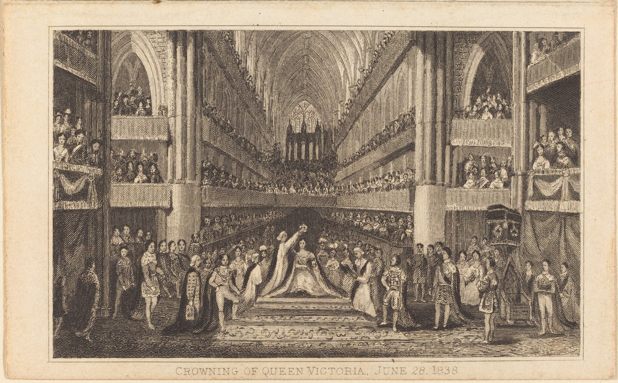 Kroning van Koningin Victoria, 28 juni 1838 [rechterhelft] door British 19th Century