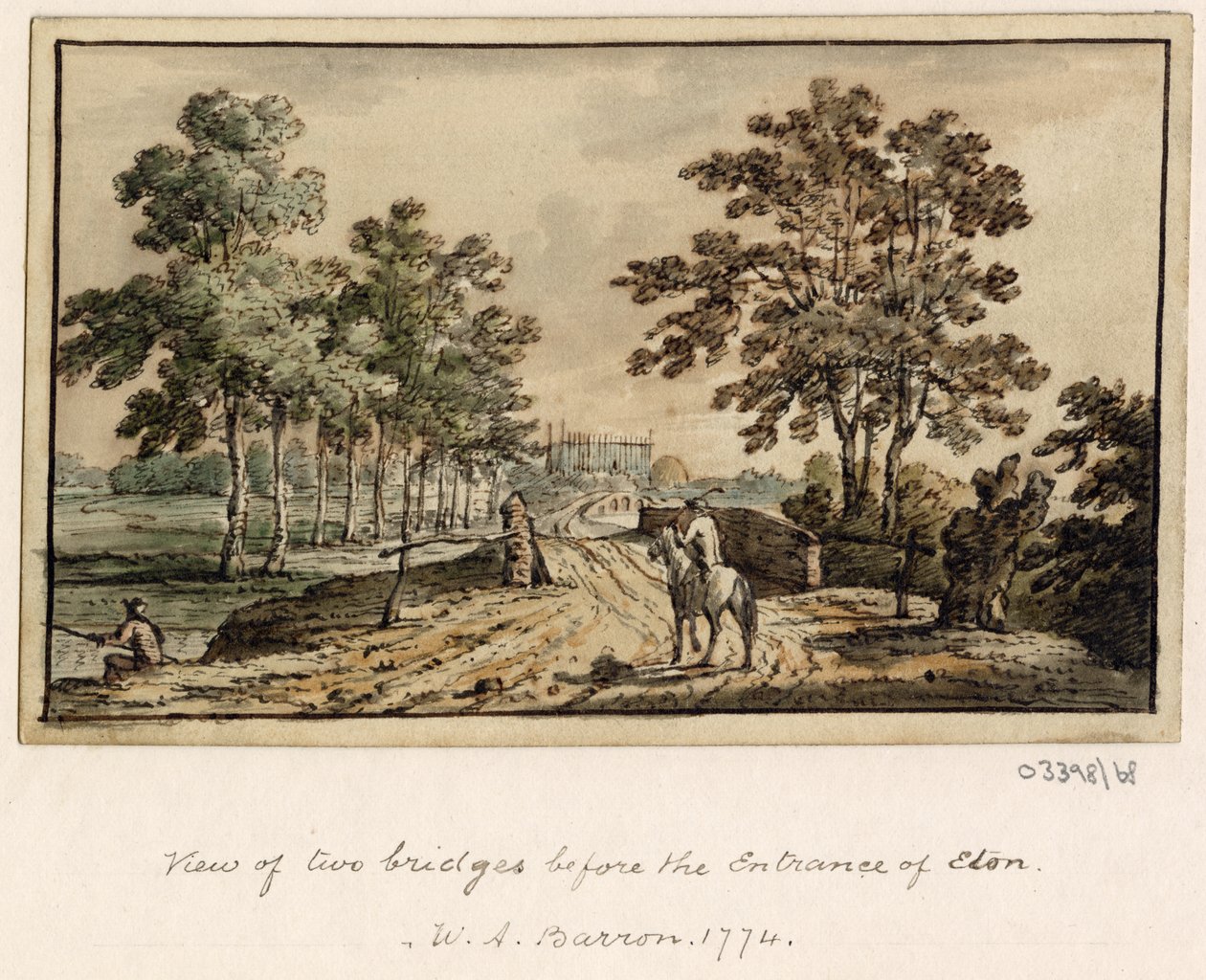 Een reeks schetsen, uitzichten in Groot-Brittannië, het Continent en Amerika 1772-1778 (aquarel) door British School