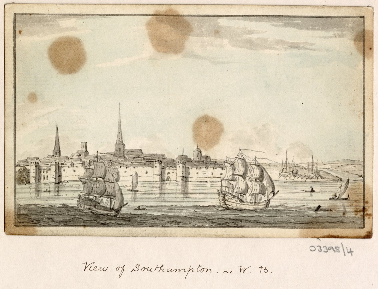 Een reeks schetsen, uitzichten in Groot-Brittannië, het Continent en Amerika 1772-1778 (aquarel) door British School