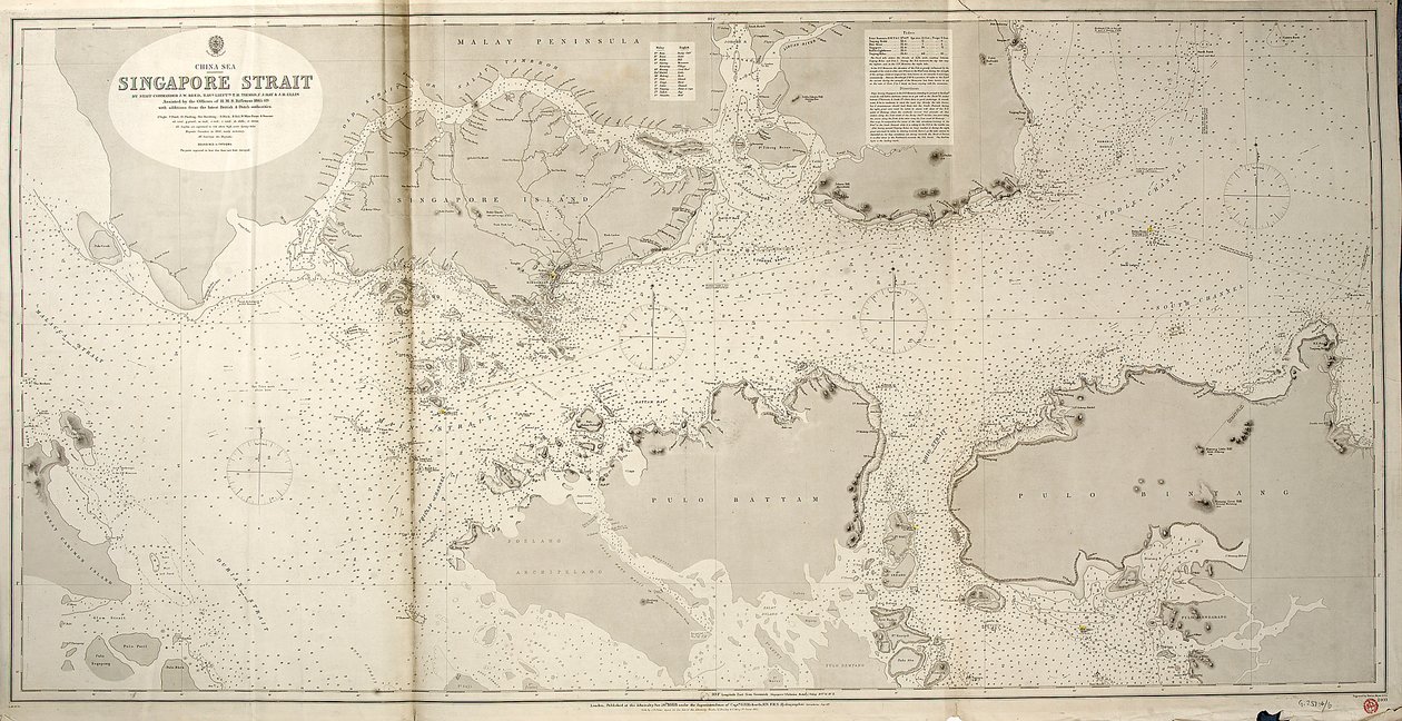 China Zee SINGAPORE STRAAT Door Stafcommandant JW Reed Navg Luitenants TH Tizard... Geassisteerd door de Officieren van HMS Rifleman 1865-69 door British School