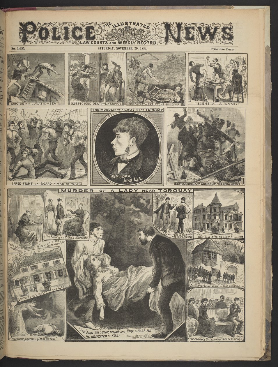Voorpagina van Illustrated Police News, 29 november 1884 door British School