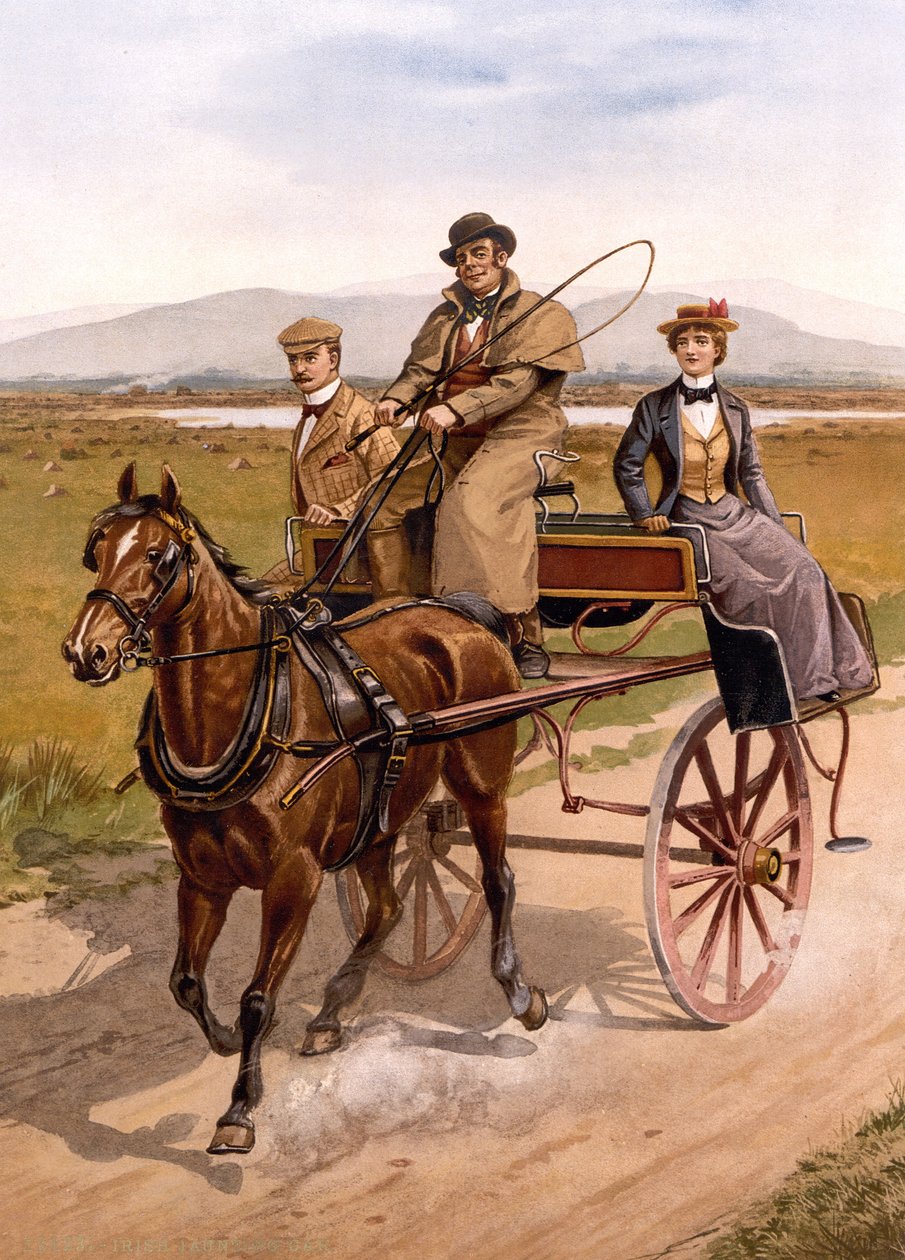 Ierse Jaunting Car, c.1895 door British School