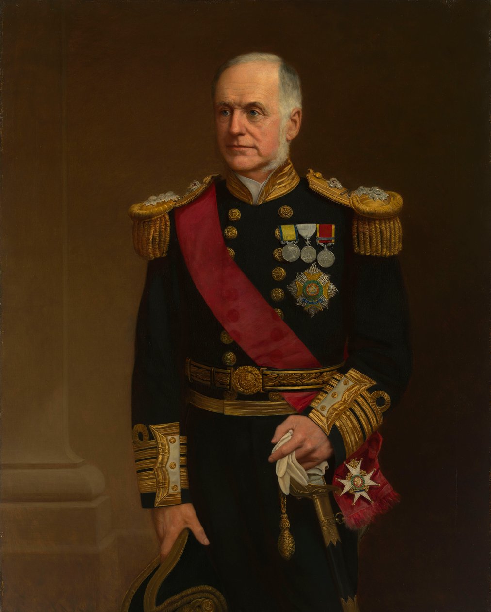 Portret van admiraal Sir Richard Vesey Hamilton (1829-1912) door British School