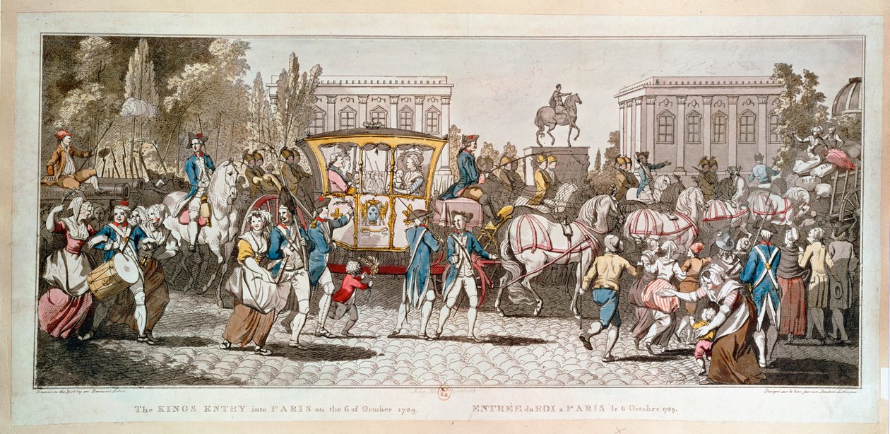 Terugkeer van Louis XVI naar Parijs ... (gravure) door British School