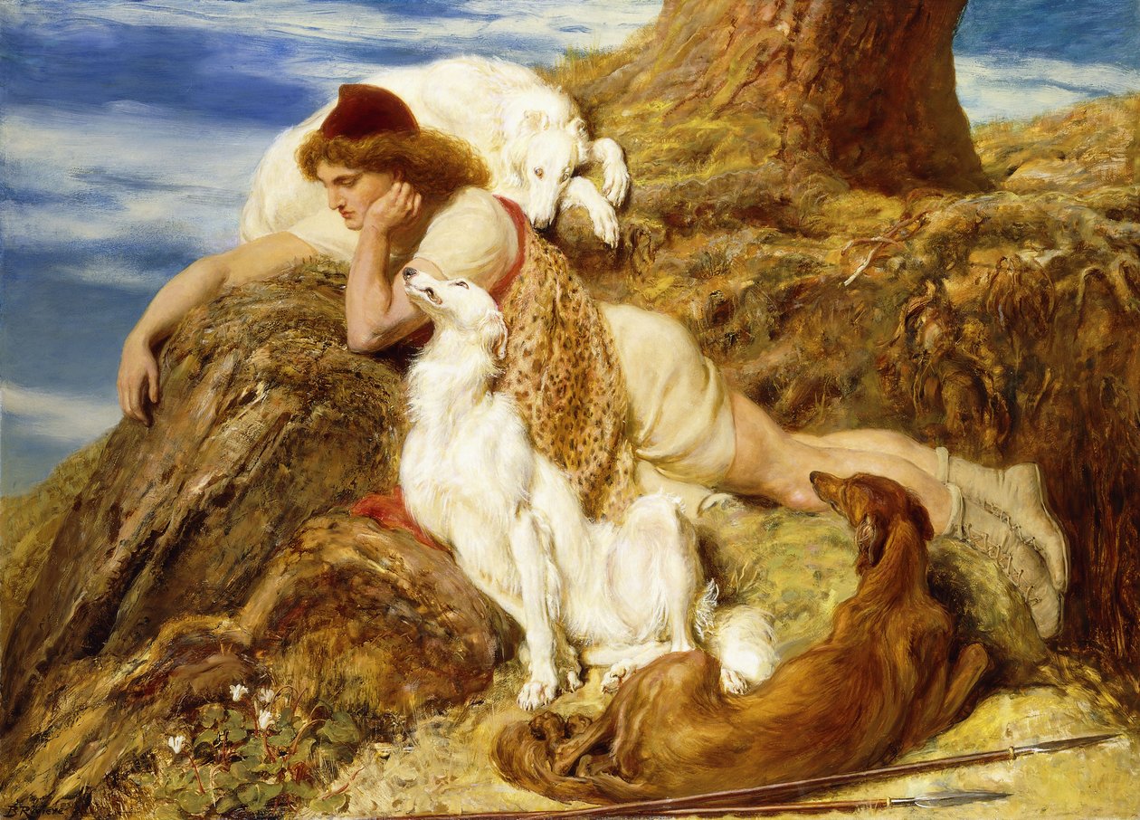 Endymion "Ah! well-a-day, Why should our young Endymion pine away"-Keats door Briton Riviere