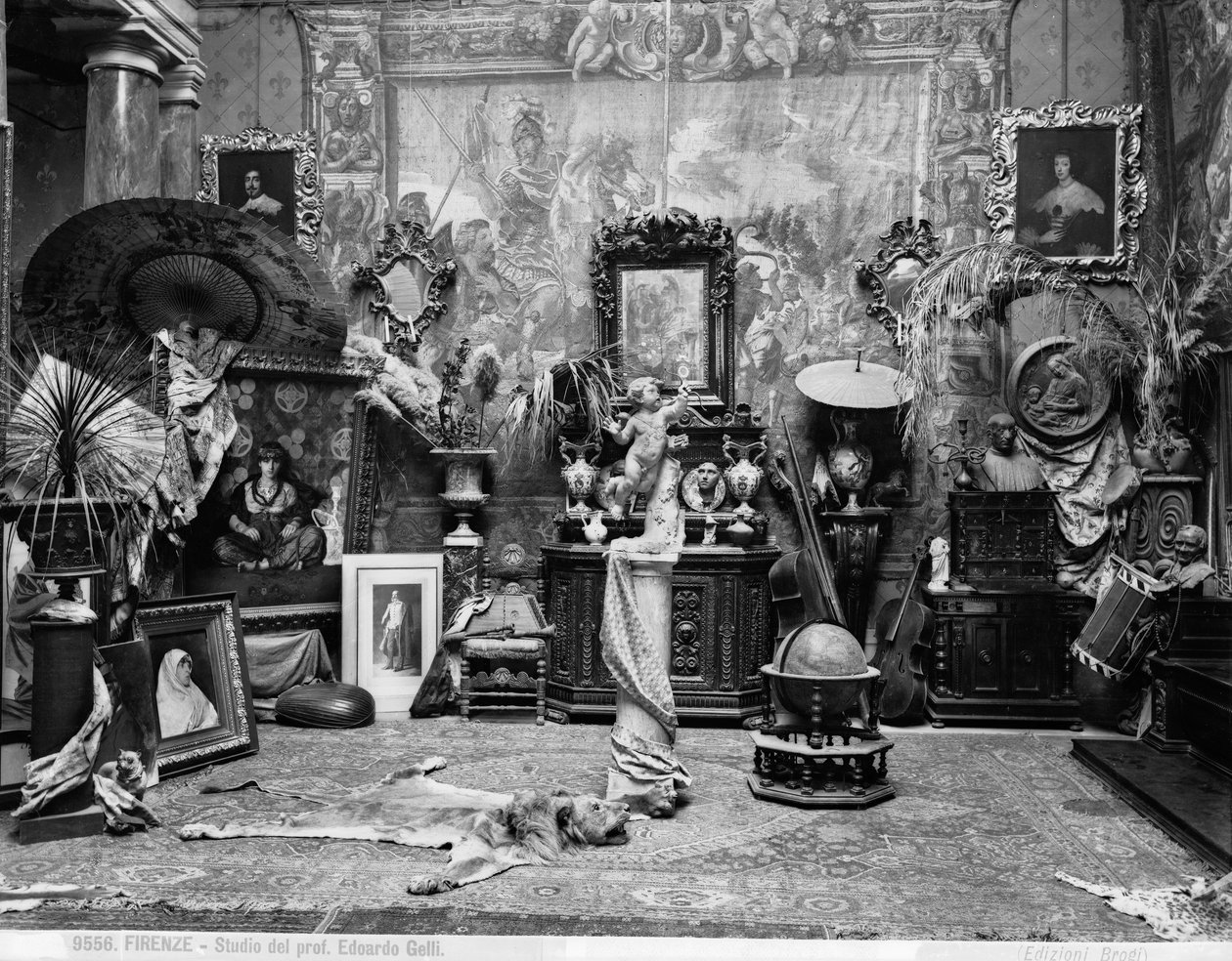 Atelier van de Florentijnse schilder Edoardo Gelli door Brogi Brogi