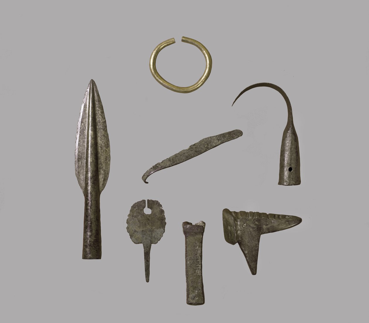 Een schat van sieraden en werktuigen, uit Fresn-la-Mere, Frankrijk, Bronstijd door Bronze Age