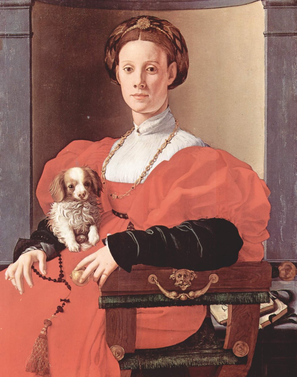 Duits: Bildnis einer Dame in Rot (Francesca Salviati) Portret van een dame in rood (Francesca Salviati) door Bronzino