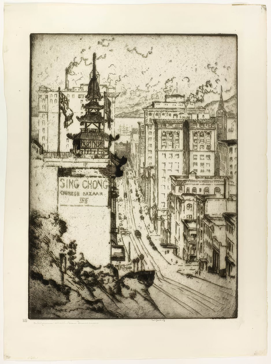 California Street, San Francisco door Bror Julius Olsson Nordfeldt