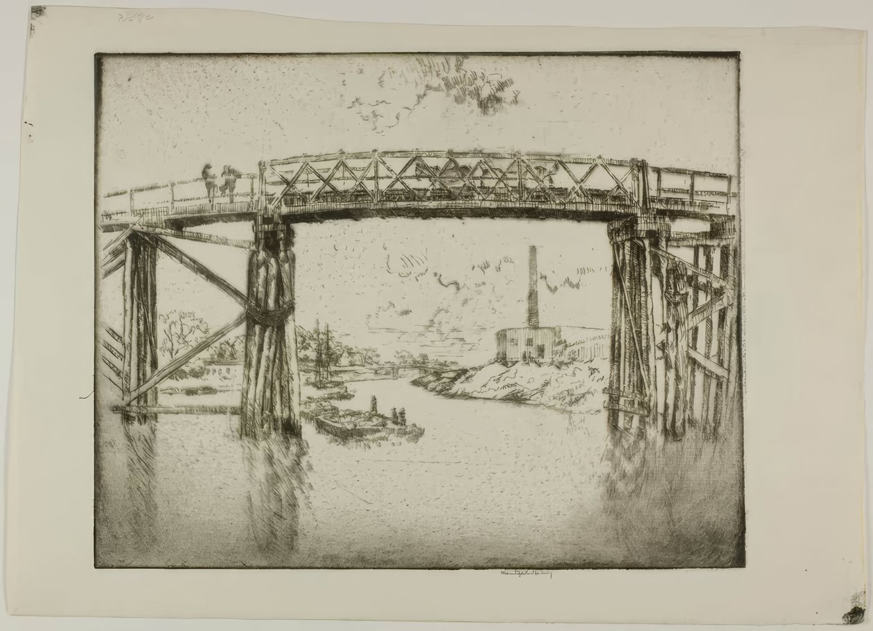 Chicago - Aken op de North Branch door Bror Julius Olsson Nordfeldt